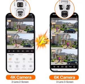 3MP/9MP exterior <span class=keywords><strong>IP</strong></span> <span class=keywords><strong>Wifi</strong></span> tres lentes pantalla seguridad PTZ seguimiento automático Video <span class=keywords><strong>Multi</strong></span> lente inalámbrico CCTV Cámara De vigilancia ICSEE - Product Image 6