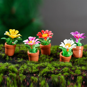 Simulated Potted Plants 3-5 Cm Resin <b>Miniature</b> Plant Models For Desktop Indoor Decorations - Product Image 1