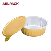 Gobelet alimentaire jetable en aluminium doré à paroi lisse de 100 ml pour chiens et chats, scellable à chaud