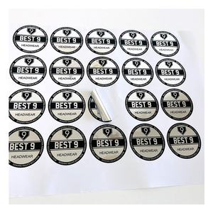 yapış geri şapka Sticker kaliteli yuvarlak özel şapka etiket çıkartmaları gümüş Pet özelleştirilmiş yapıştırıcı Sticker - Product Image 1