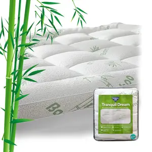 Premium bed bugs cooling fitted zippered bamboo waterproof mattress protector cover