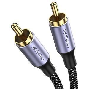 Câble coaxial RCA MOSWAG 3,3 pieds/1 m, plaqué or 24 carats, gaine en nylon, conducteur en cuivre nu, cordon audio numérique <span class=keywords><strong>pour</strong></span> home cinéma et son automobile - Product Image 3