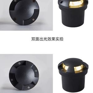 Lampe LED encastrée noire IP65 en aluminium pour terrasse, jardin, parc, place publique, sol et marches extérieures - Product Image 3