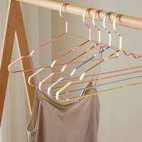 Cintre en métal simple, finition brillante, luxe léger, robuste, épaissi, plat, antidérapant, écologique, multifonctionnel, gain de place pour vêtements de salon