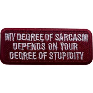 Custom Sarcasm Patch 3 Iron On <b>Sew</b> On Embroidery For <b>Bags</b> - Product Image 1