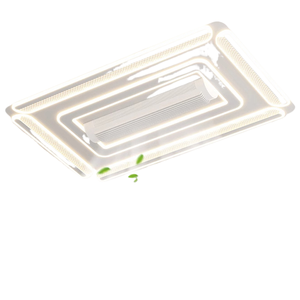 Intelligente, sprachgesteuerte, blaues Licht filternde, blattlose Ventilatorlampe mit leistungsstarker Luftzufuhr, geräuscharme Deckenleuchte für Wohnzimmer und - Product Image 1