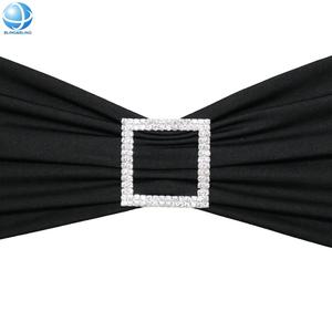 Hebilla de diamantes de imitación de cristal cuadrado Chapado en plata al por mayor para cinturón silla faja bufanda invitaciones de boda adorno joyería - Product Image 1