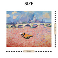 Reproduction de niveau muséale du tableau de l'artiste André Derain, Paysage abstrait du Pont de la Tamise, Impression sur toile numérique haute définition