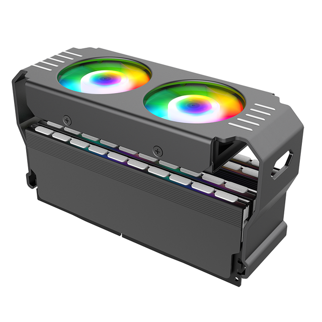 M.2 2280 PCIe NVMe SSD Heatsink with ARGB LED ABS Material 3Pin Interface for Computer Case Cooling