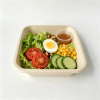 Fibre moulée PLA & PP PE PET EVOH Lamination Plateau de supermarché biodégradable Boîtes à lunch jetables pour viande et légumes de bagasse