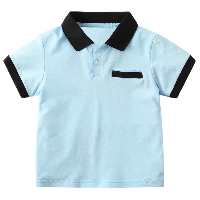 2024 Custom embroidery logo boys 100%cotton uniforms breathable short sleeve polo shirt for kids