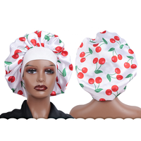 Bonnet de nuit en satin de soie imprimé à large bord et à haute élasticité pour femmes SOLPOP, protection des cheveux