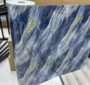 Pegatinas de azulejo DIY de ondulación de agua de Metal dorado plateado 1,2*2,8/2,9/3M cubierta de pared de mármol autoadhesiva fácil de limpiar impermeable para feo - Product Image 3