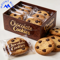 Biscuits croustillants au chocolat tendance, emballage individuel personnalisé en boîte et en sachet, collation quotidienne décontractée, délicieux et sucré