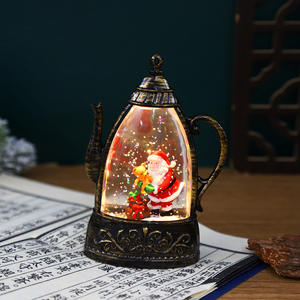 Decorazioni Natalizie, Lampada a Olio Portatile in Plastica a Forma di Babbo Natale, Lanterna a Vento, Ornamento da Tavolo, Luce Notturna Atmosferica - Product Image 4