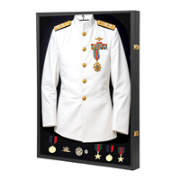 Vitrine murale verrouillable en tissu noir et verre, cadre photo moderne, casier pour casquettes, chapeaux, épées, médailles, boîte à ombre militaire