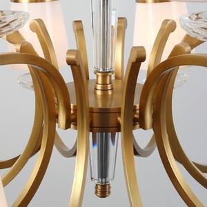 Custom Copper Factory price Modern <b>Light</b> Luxury Brass Chandelier White Glass Shade Rod <b>Light</b> for <b>Dining</b> Room living room - Product Image 2