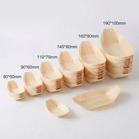 Barquettes jetables en bois de pin écologiques pour sushis, présentoirs alimentaires pour fêtes