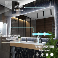 Customized 3000k 6500k Contemporary Rectangle Large Illuminate Mirror Wall Mounted Defogger Smart Bathroom Mirror