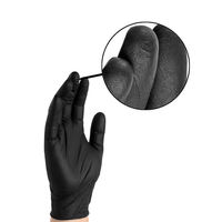 Vente chaude Nitrile Gant Noir Jetable Médical Sans Poudre Examen Main Gants Non Stériles Sécurité Ménage Nitrile Gants