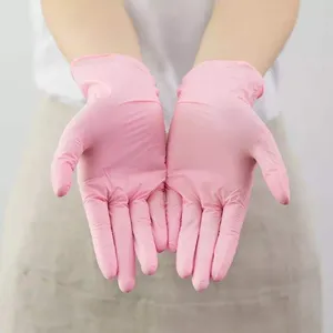 I-glove guanto in Nitrile monouso sintetico rosa all'ingrosso senza polvere guanto di miscelazione in nitrile di sicurezza