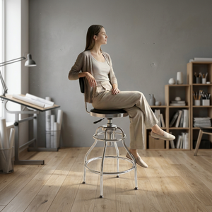 Adjustable <b>Swivel</b> Modern Bar Stool Backrest Steel Frame PU -Leather Seat Counter Height Bar <b>Chair</b> Footrest Home Bar Hotel Dining - Product Image 4