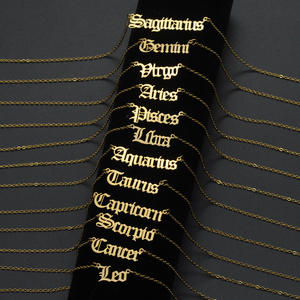 In acciaio inox 12 zodiaco collane lettera collana pendente per le donne - Product Image 1