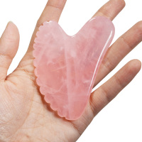 Vente en gros de pierre de quartz rose de jade en cristal Guacha Board Home Use SPA Facial Gua Sha Massager Lifting du visage Outil de massage du visage