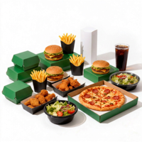 Boîte alimentaire en papier écologique résistante à la chaleur pour hamburger, frites, pizza, salade, tournoi de football, restauration