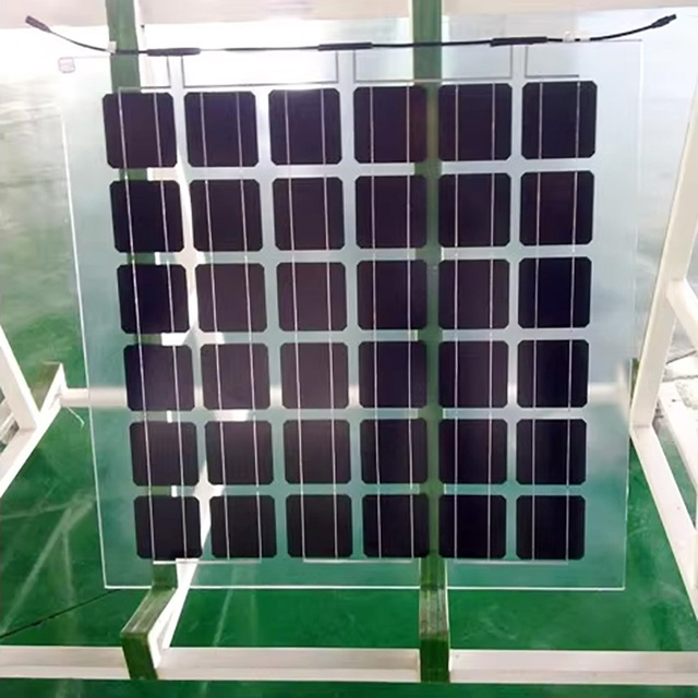 Customized 500W BIPV Transparent Solar Panel Double Glass Mono for Greenhouse Agriculture and Building Integration