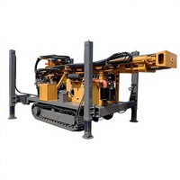 Foreuse rotative hydraulique diesel sur chenilles pour puits d'eau, avec moteur, portée 180m, 300m, 400m, 500m