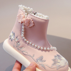 Hanfu da ragazza autunno inverno stivali con gonna a cavallo stile cinese per bambini traspirante Slip-On alla caviglia <span class=keywords><strong>stivaletti</strong></span> <span class=keywords><strong>in</strong></span> <span class=keywords><strong>gomma</strong></span> - Product Image 3