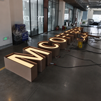 Panneau d'enseigne lumineux LED extérieur en acrylique 3D avec logo et alphabet pour décorations de bâtiments, mariages, magasins, bureaux, publicité lumineuse télécommandée