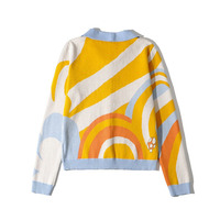 Manteau en tricot pour femme avec logo personnalisé, tricot brodé, vêtements décontractés d'hiver, cardigan à motif jacquard, pull pour femme, vente en gros