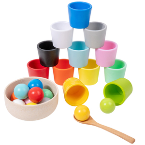 <span class=keywords><strong>Bolas</strong></span> y tazas de <span class=keywords><strong>madera</strong></span> Montessori juguetes educativos reconocimiento Arco Iris <span class=keywords><strong>colores</strong></span> juego juguetes educativos de <span class=keywords><strong>madera</strong></span> - Product Image 6
