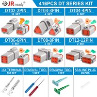 JRready 416 pièces Connecteurs adaptateurs automobiles Deutsch DT Kit complet Contacts estampés Outil de retrait de boîtier de prise DT-kit-2 0411-310-1605