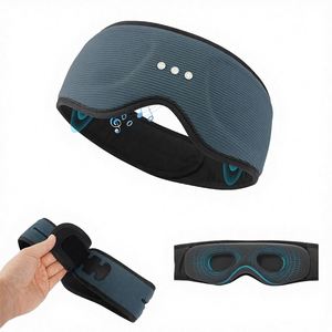 Masque de sommeil relaxant en coton et polyester avec ombre 3D, chargement sans fil Type-C, pour voyage et détente - Product Image 1
