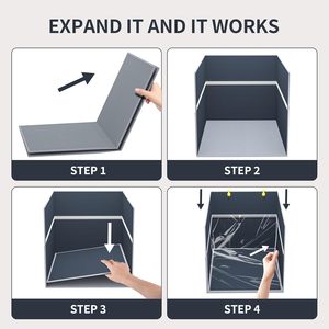 Enclos pour litière de <span class=keywords><strong>chat</strong></span>, protection contre les éclaboussures, pliable, imperméable, avec tapis en PVC amovible pour chats d'intérieur - Product Image 2