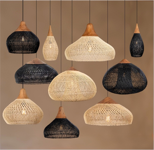 Modern Lampshade Pendant Led Ceiling <strong>Bamboo</strong> <strong>Light</strong> Rattan Indoor Hanging <strong>Lights</strong> Fixture Pendant Lamp <strong>Light</strong> - Product Image 6