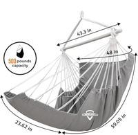 Fauteuil suspendu avec repose-pieds, capacité maximale de 500 lb, barre d'écartement en acier avec anneaux antidérapants, 2 coussins inclus pour l'intérieur et l'extérieur