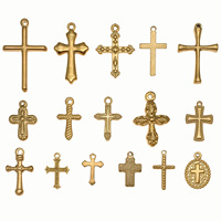 Vente en gros de breloques croix minimalistes en acier inoxydable pour la fabrication de bijoux religieux collier à faire soi-même bracelet pendentifs à la mode