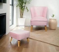 Ensemble canapé et tabouret en bois pour enfants, siège confortable et moelleux pour la maison, l'école, le salon, la chambre, chaise ottoman pour bébé