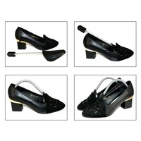 Civière en plastique noir durable pour arbre à chaussures réglable pour hommes avec pièces et accessoires de sac à ressort élastique
