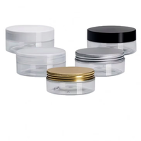 Bocaux en plastique PET à large ouverture avec couvercles en aluminium, transparents, pour cosmétiques et poudres en vrac, avec bouchons à vis – Vente en gros