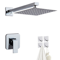 Ensemble de douche encastré - Pomme de douche noire encastrée au mur, norme américaine NPT, best-seller, mitigeur de douche encastré quatre voies chaud/froid
