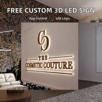 Panneau d'affichage personnalisé avec logo d'entreprise en 3D LED, étanche IP65, contrôle Bluetooth WiFi pour les bâtiments de bureaux, signalisation intérieure et extérieure