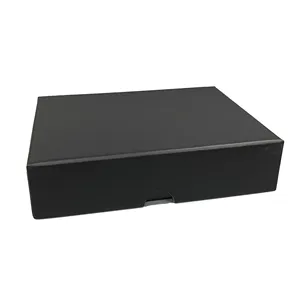 Luxury Custom Matte Black Gift Boxes Lid and Base box Rigid Recyclable Packaging Box for Wallet