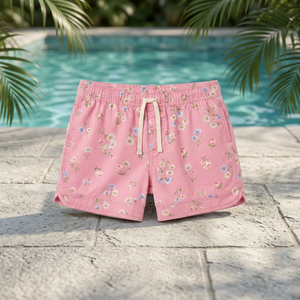 Shorts de Playa para Hombre, Color Rosa Floral, Poliéster/Algodón, Secado Rápido, Transpirables, con Cordón Ajustable y Cintura Elástica, para Vacaciones en la Playa - Product Image 2