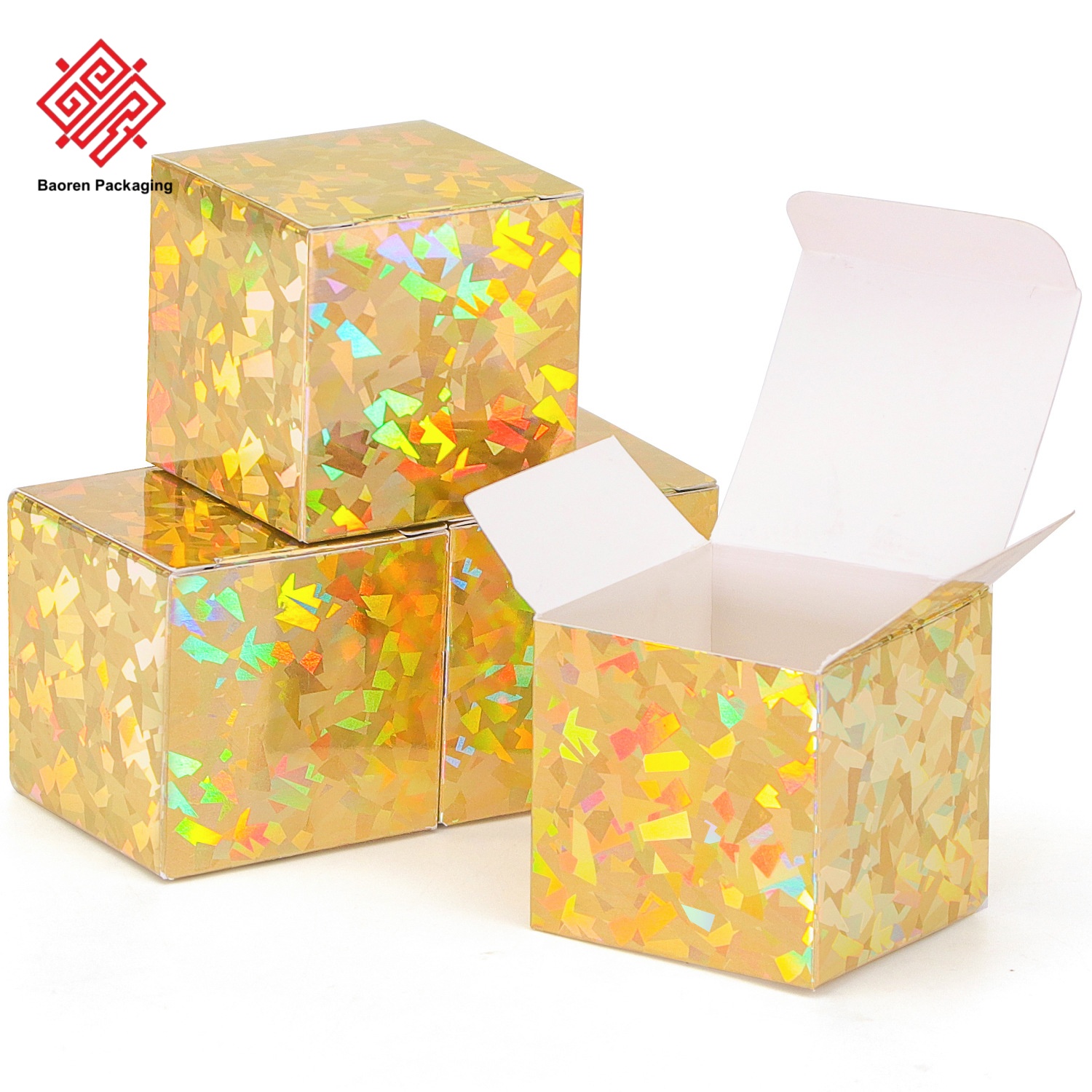 Square White Paperstock Box Small Paper Candy Boxes Mini Handmade Aromatherapy Packaging Boxes Snap-Closure Bottom Recyclable