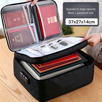 Sac de rangement pour documents de voyage - Tissu Oxford 600D, grande capacité, multicouche, imperméable, porte-cartes de passeport multifonctionnel